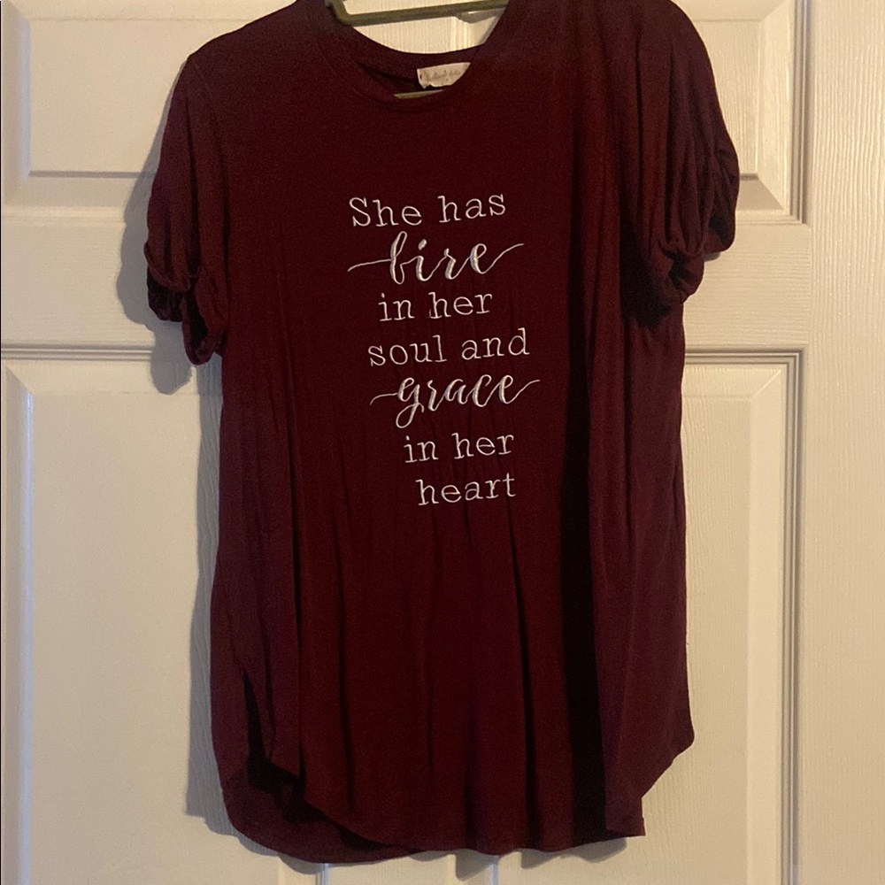 Altar'd State Burgundy Inspirational Tee